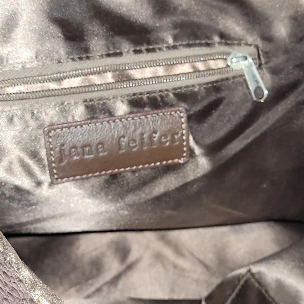 Jana Feifer Purse Leather & Faux Alligator/Crocodile/Snakeskin Print - Picture 5 of 6